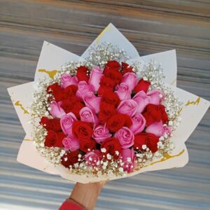 40 Mixed Red and Pink Roses, flower delivery Nairobi by Upendo Blooms