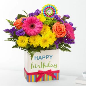 Birthday Brights Bouquet, Mixed Seasonal Blooms, flower delivery Nairobi by Upendo Blooms