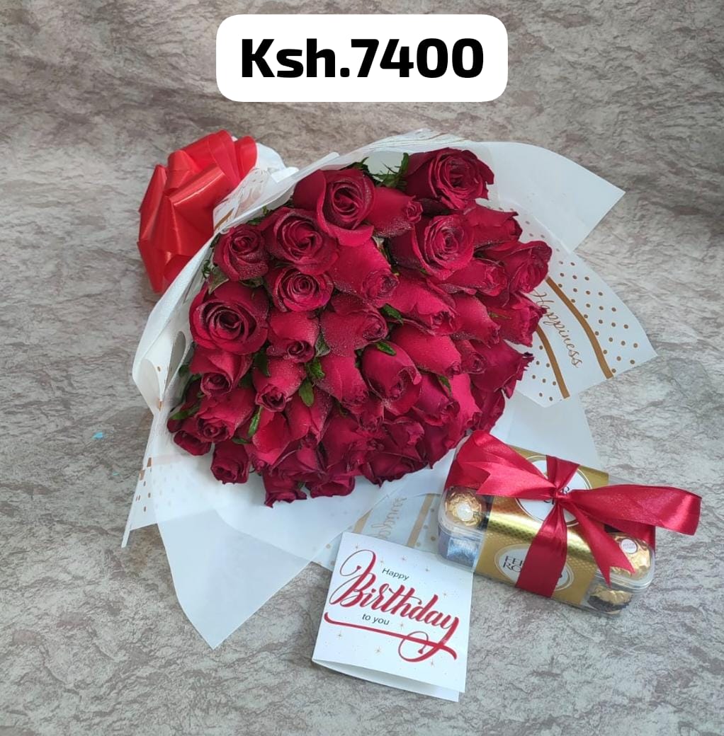 Birthday Package, KSh 7,400, flower delivery Nairobi by Upendo Blooms