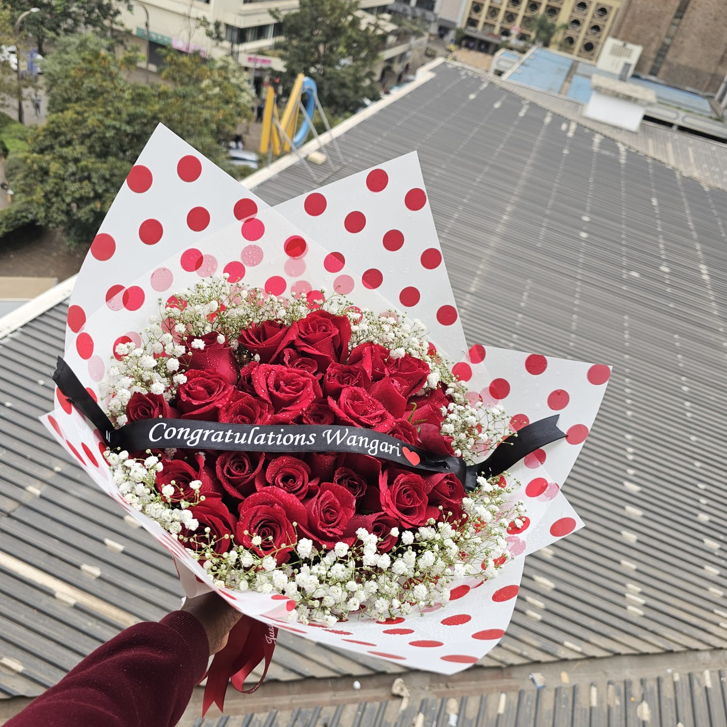 Congratulations Bouquet, Bright Mixed Blooms, flower delivery Nairobi by Upendo Blooms
