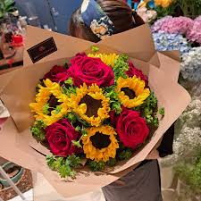 Congratulations Graduate Bouquet, Sunflowers & Roses, flower delivery Nairobi by Upendo Blooms