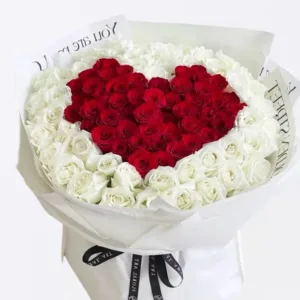 Everlasting Love Anniversary Bouquet, Red & White Roses, flower delivery Nairobi by Upendo Blooms