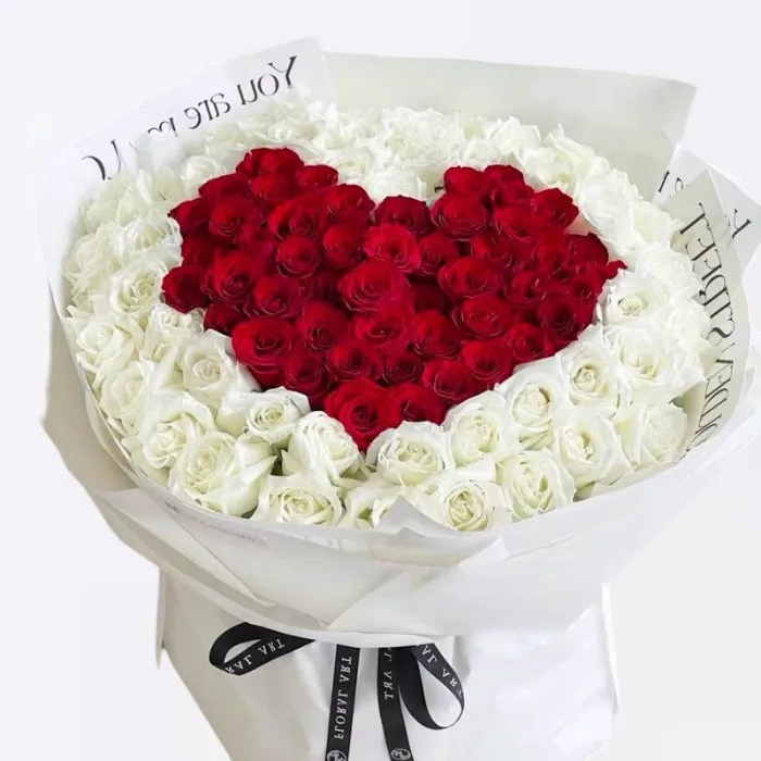Everlasting Love Anniversary Bouquet, Red & White Roses, flower delivery Nairobi by Upendo Blooms
