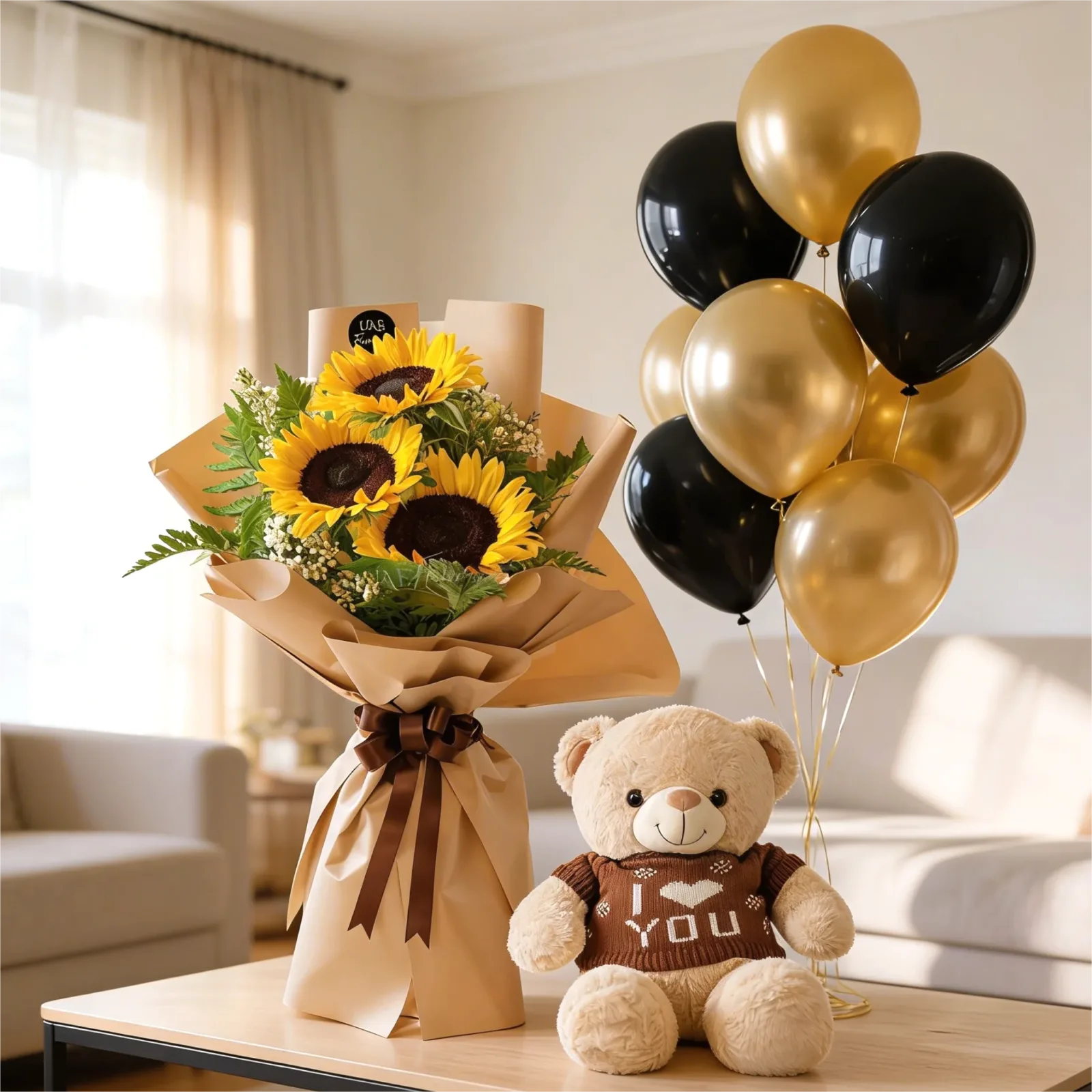Little Sunshine, Kids' Birthday Bouquet & Teddy Bear, flower delivery Nairobi by Upendo Blooms
