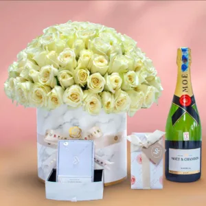 Luxury Gift Hamper, Flowers, Wine, Chocolate & Candle, flower delivery Nairobi by Upendo Blooms