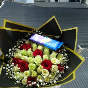 Mixed White and Rose Bouquet, flower delivery Nairobi by Upendo Blooms