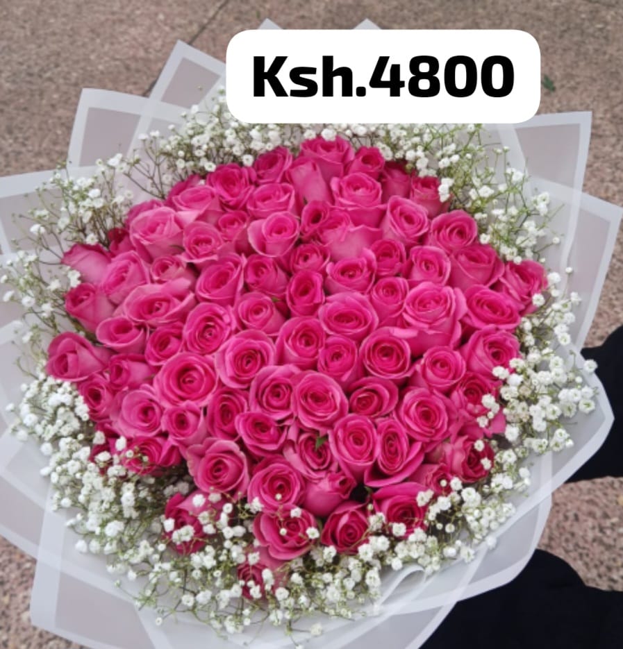 Pink Roses Bouquet, KSh 4,800, flower delivery Nairobi by Upendo Blooms