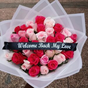 Welcome Back Bouquet, Red and White Roses, flower delivery Nairobi by Upendo Blooms