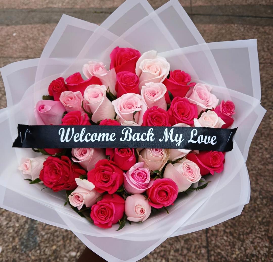 Welcome Back Bouquet, Red and White Roses, flower delivery Nairobi by Upendo Blooms