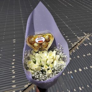 White Roses Bouquet, flower delivery Nairobi by Upendo Blooms