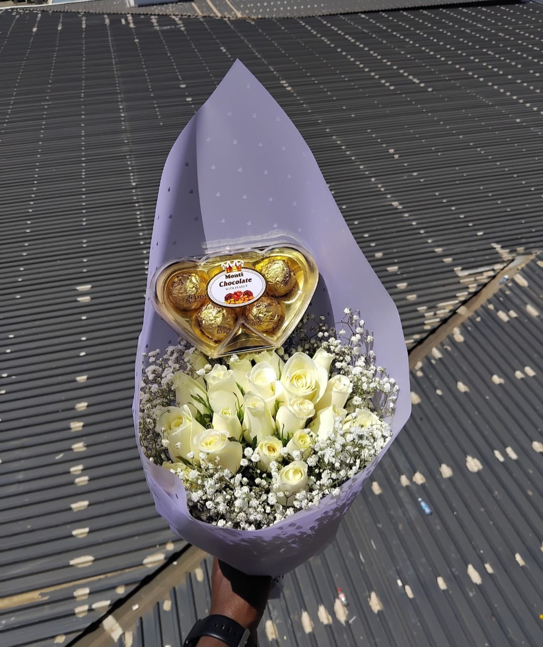 White Roses Bouquet, flower delivery Nairobi by Upendo Blooms